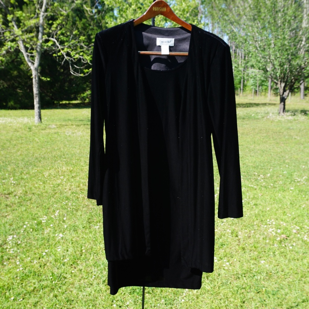 Black Velvet Asymmetrical Stretch Dress